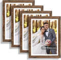 11x15 Picture Frame Set of 4 with Rustic Brown Finish