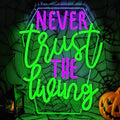 Ajoyferris Neon Sign for Halloween Decor - Spooky Tombstone Light
