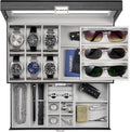 ProCase Mens Jewelry Box - Lockable Watch & Sunglasses Organizer