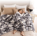 Cozy Faux Fur Throw Blanket for Bed and Living Room Comfort