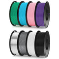 PLA 3D Printer Filament Bundle 1.75mm 8-Color Pack - Versatile Spools