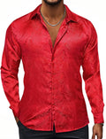 Hi-Tie Silk Mens Paisley Dress Shirt - Classic Regular Fit