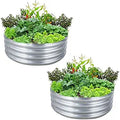 FORTUNO Round Galvanized Raised Garden Bed Box 3 FT (2 Pack) - Durable