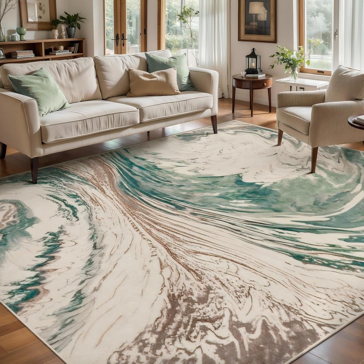 Ciicool Abstract Swirl Area Rug 5x7 for Modern Living Spaces