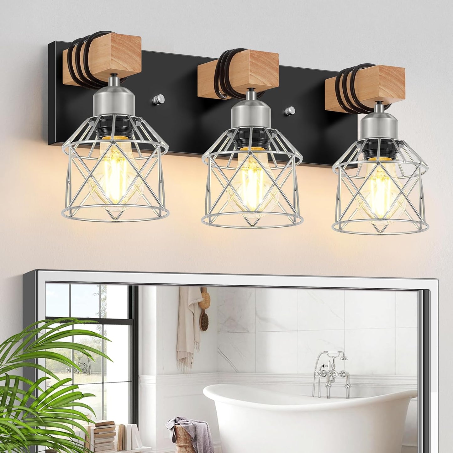Rustic 3-Light Bathroom Light Fixtures for Elegant Home Decor