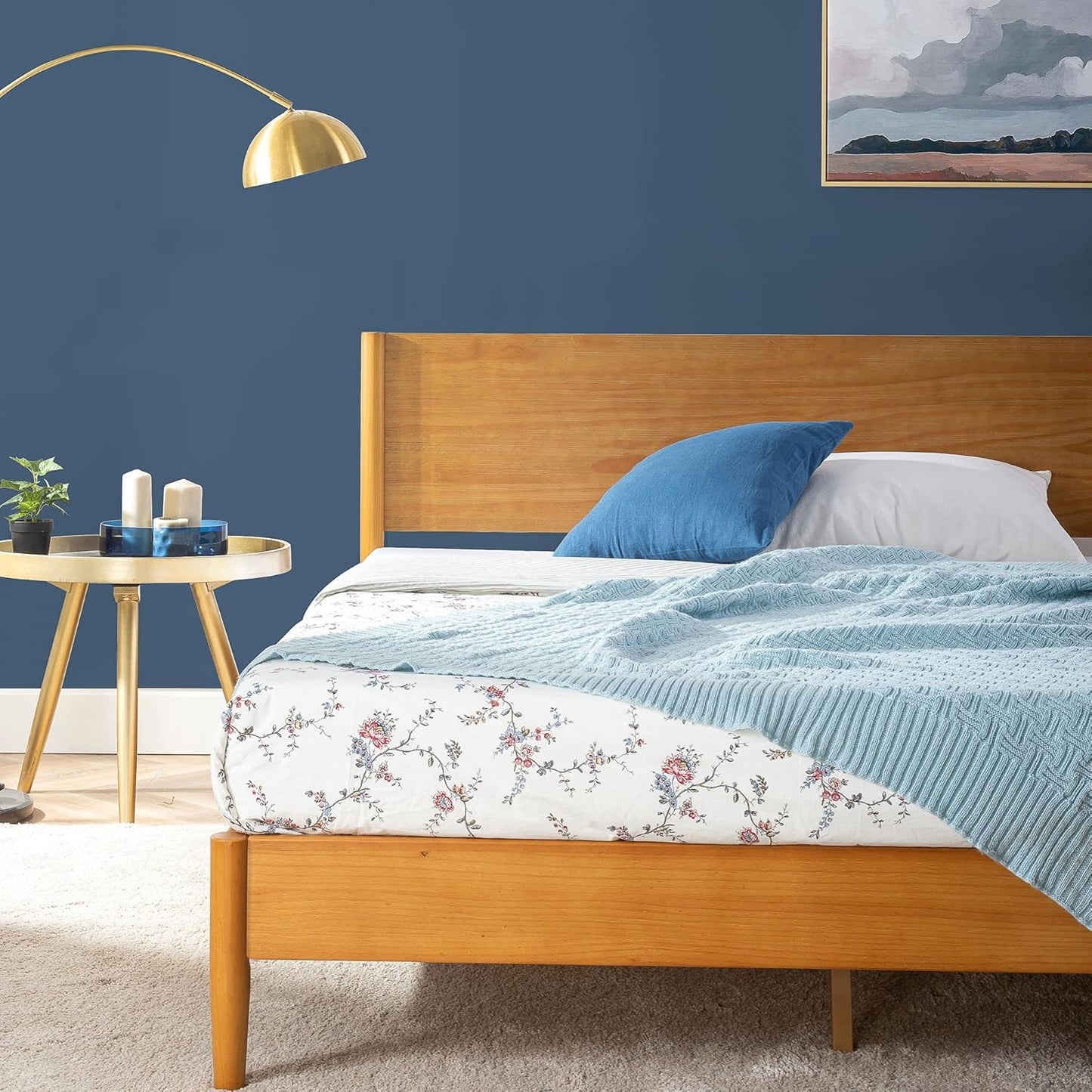 ZINUS Allen Mid Century Wood Platform Bed Frame for King Size