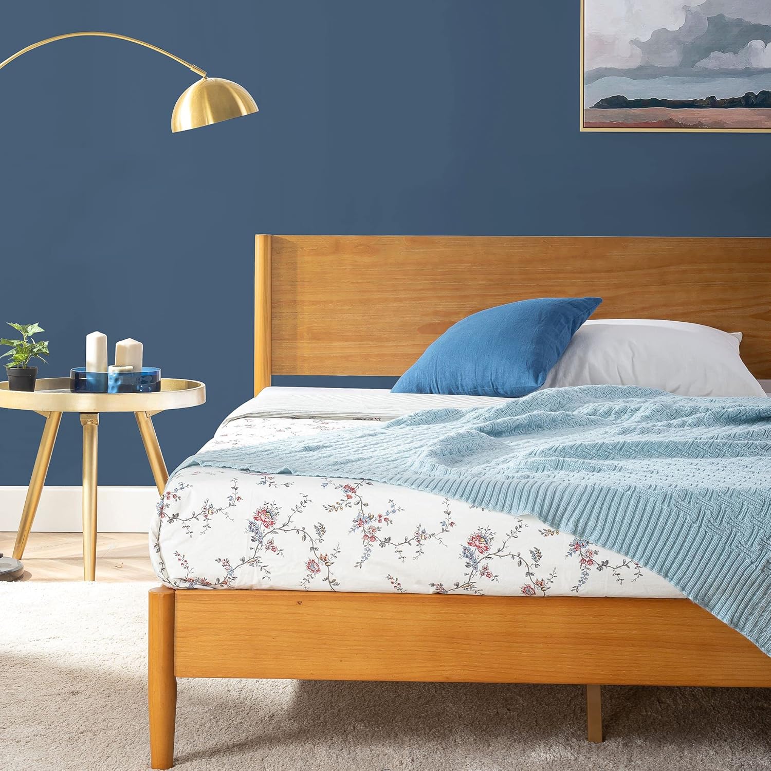 ZINUS Allen Mid Century Wood Platform Bed Frame for King Size