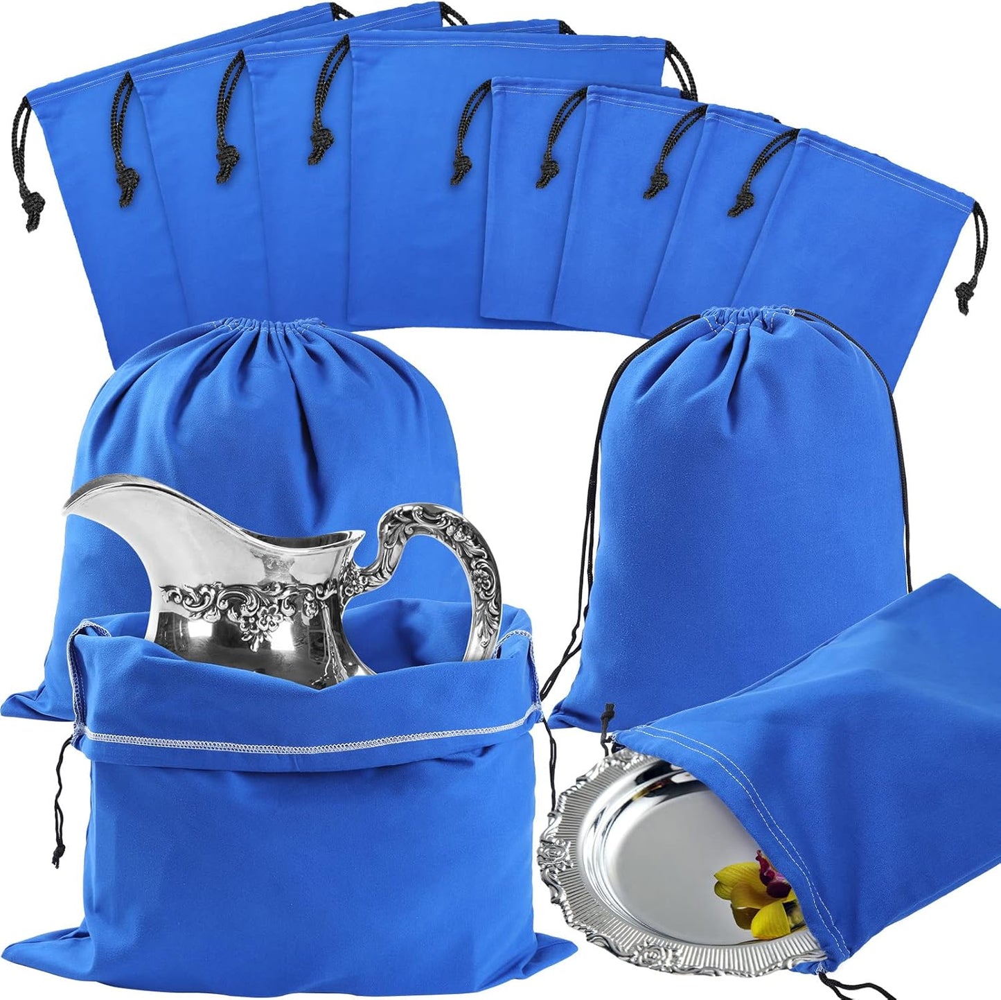 Fumete 8 Pcs Silver Storage Bags for Jewelry and Silverware