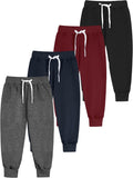 Toddler and Boys 4 Pack Joggers Sweatpants - Cotton Blend Pack