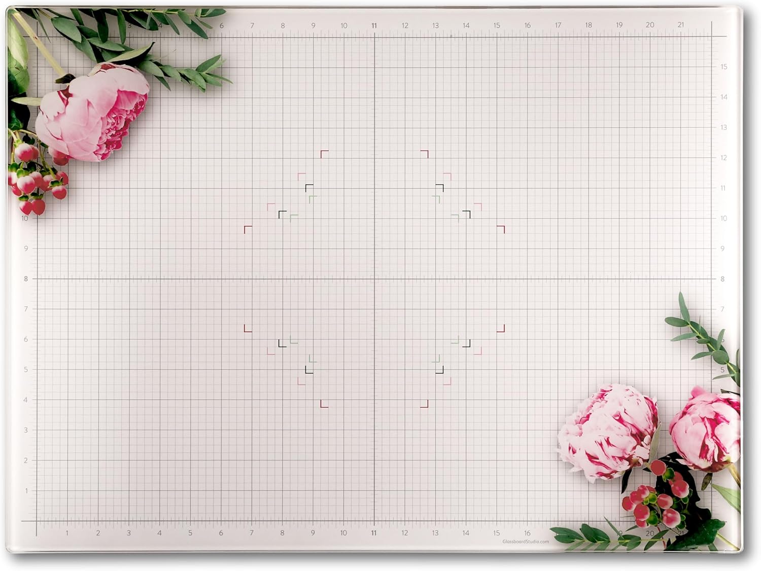 GLASSBOARD STUDIO Floral Glass Craft Mat for All Your Projects