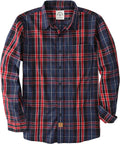 Mens Cotton Plaid Button Down Shirt Long Sleeve - Casual Fit