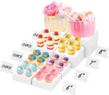 Buffet Risers with Mini Signs - 8 Acrylic Display Boxes for Catering