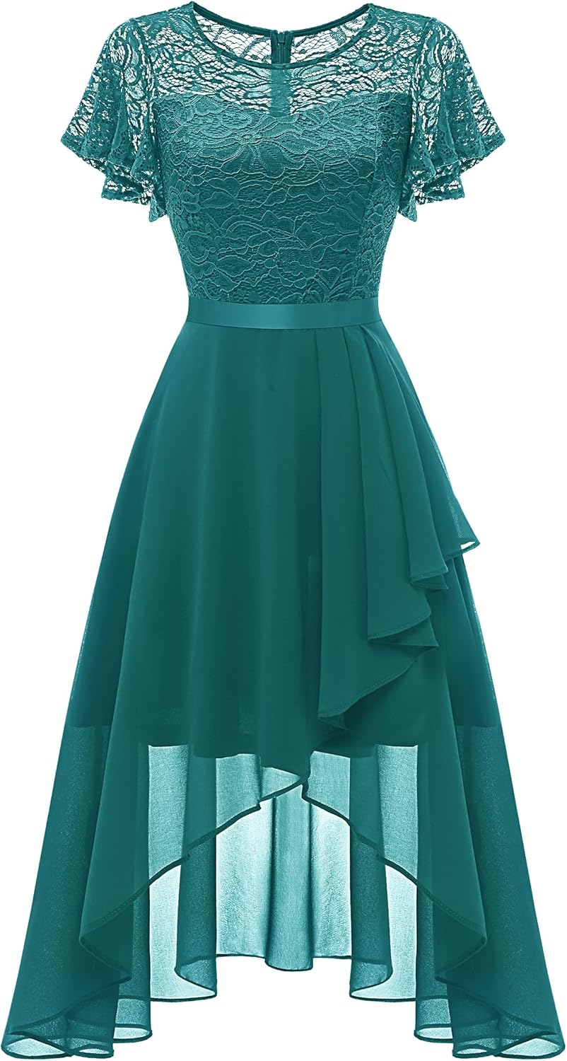 Elegant Flutter Sleeve Wedding Guest Dress for Formal Events