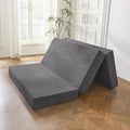 Corduroy Tri-Folding Mattress, 6 in Gel Folding Topper - Compact Guest