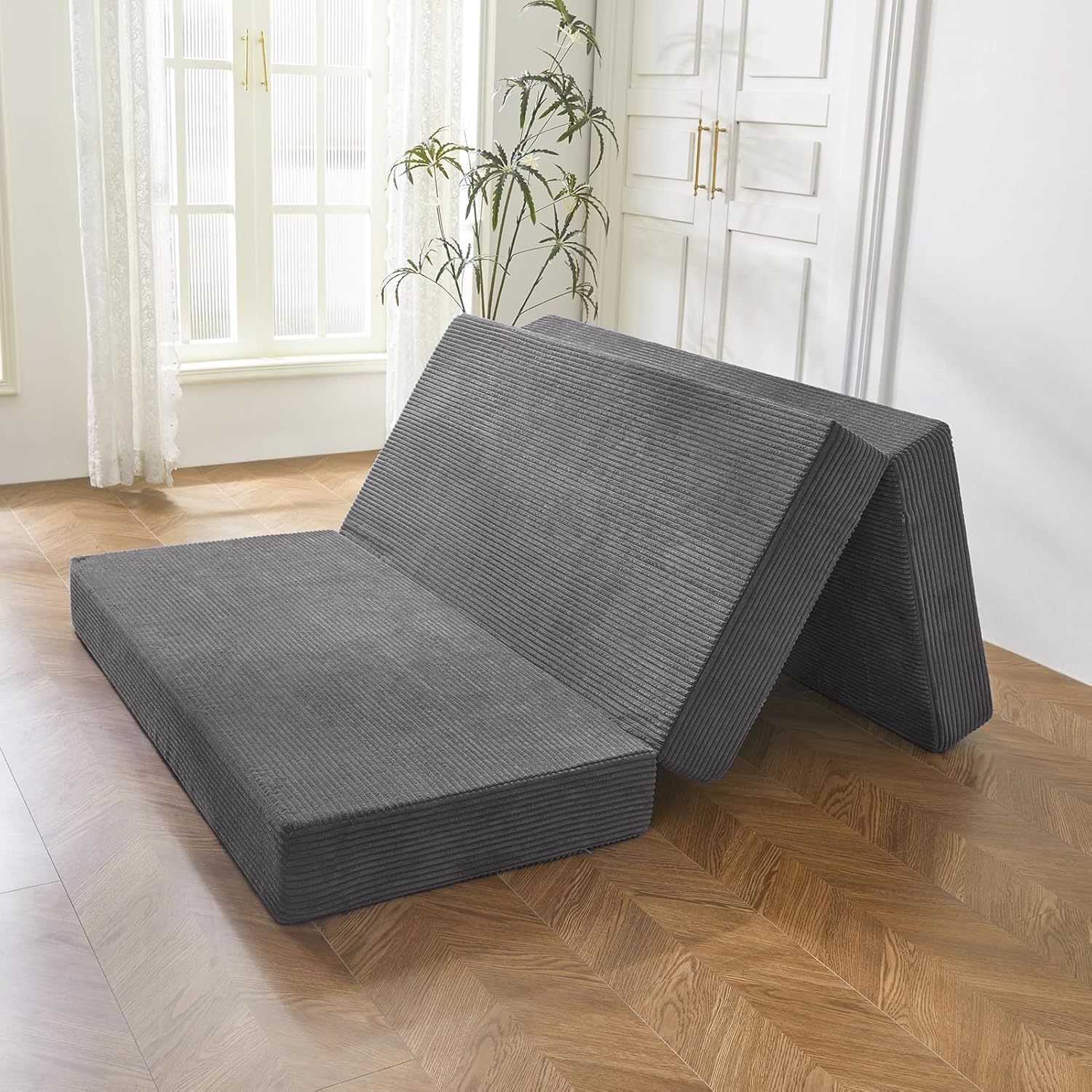 Tri-Folding Mattress for Comfort Anywhere, 6 Inch Gel Topper