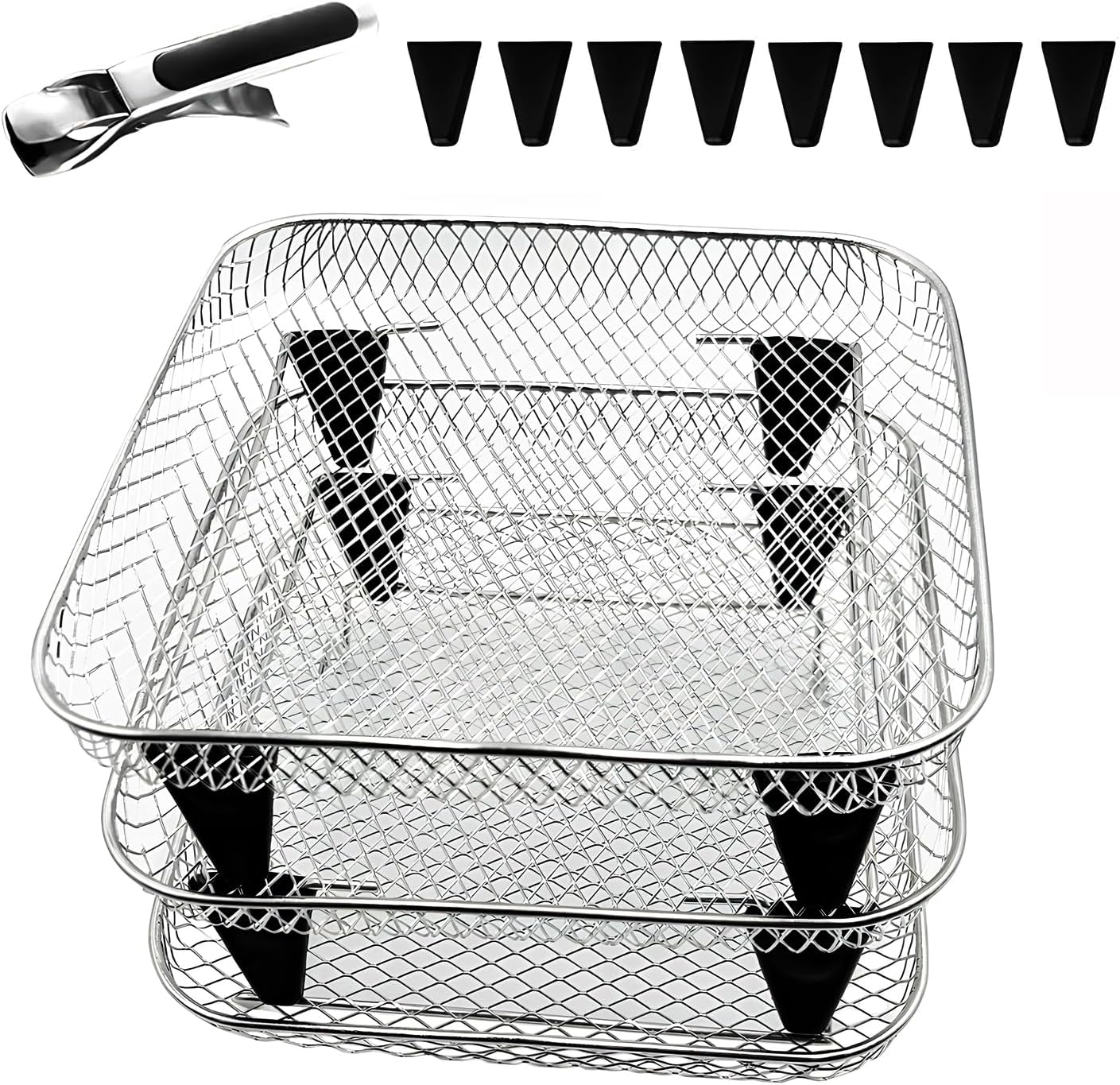 Maximize Air Fryer Space with 3-Tier Rack! 