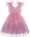 Toddler Girls Dress with Sequins and Butterfly Motif for Parties