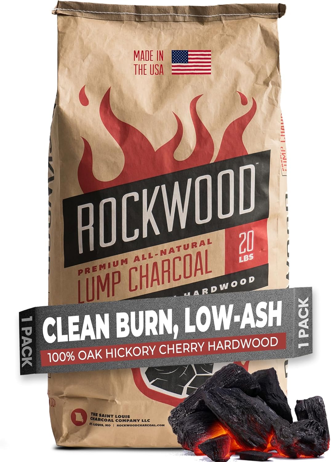 Rockwood Natural Lump Charcoal for Barbecue Smoking & Grilling