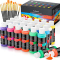 Acrylic Paint Set With 12 Brushes and 24 Colors - Versatile Art Kit