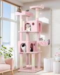 Globlazer Pink Cat Tree 70 in Tall Multi-Level Condo - For Active