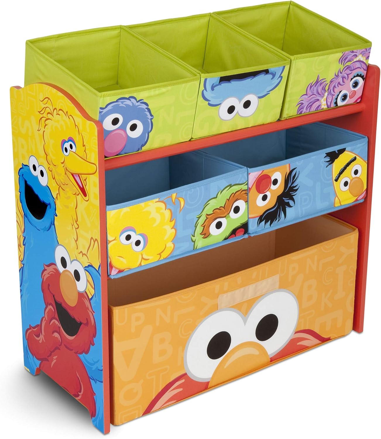 Sesame Street Toy Organizer with 6 Bins for Easy Storage