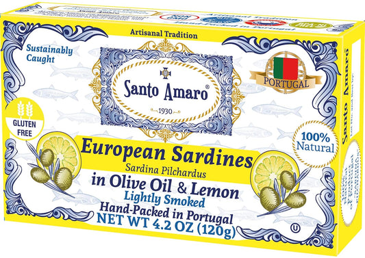 Santo Amaro Authentic European Sardines in Olive Oil & Lemon