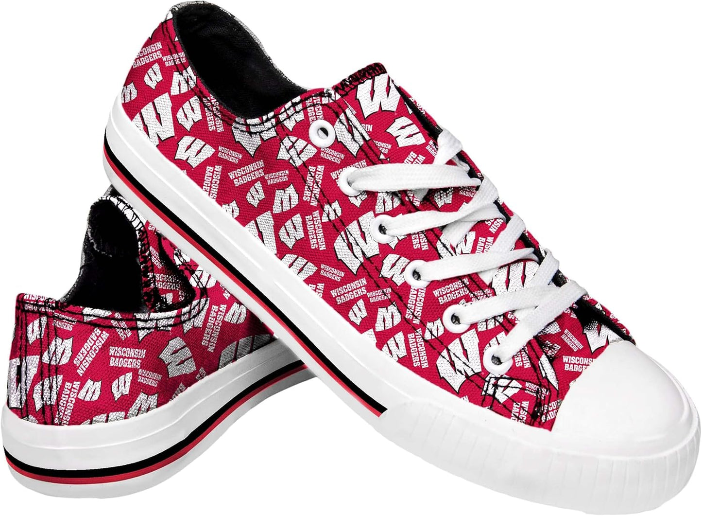 FOCO Women's NCAA College Team Logo Repeat Print Low Top Sneakers