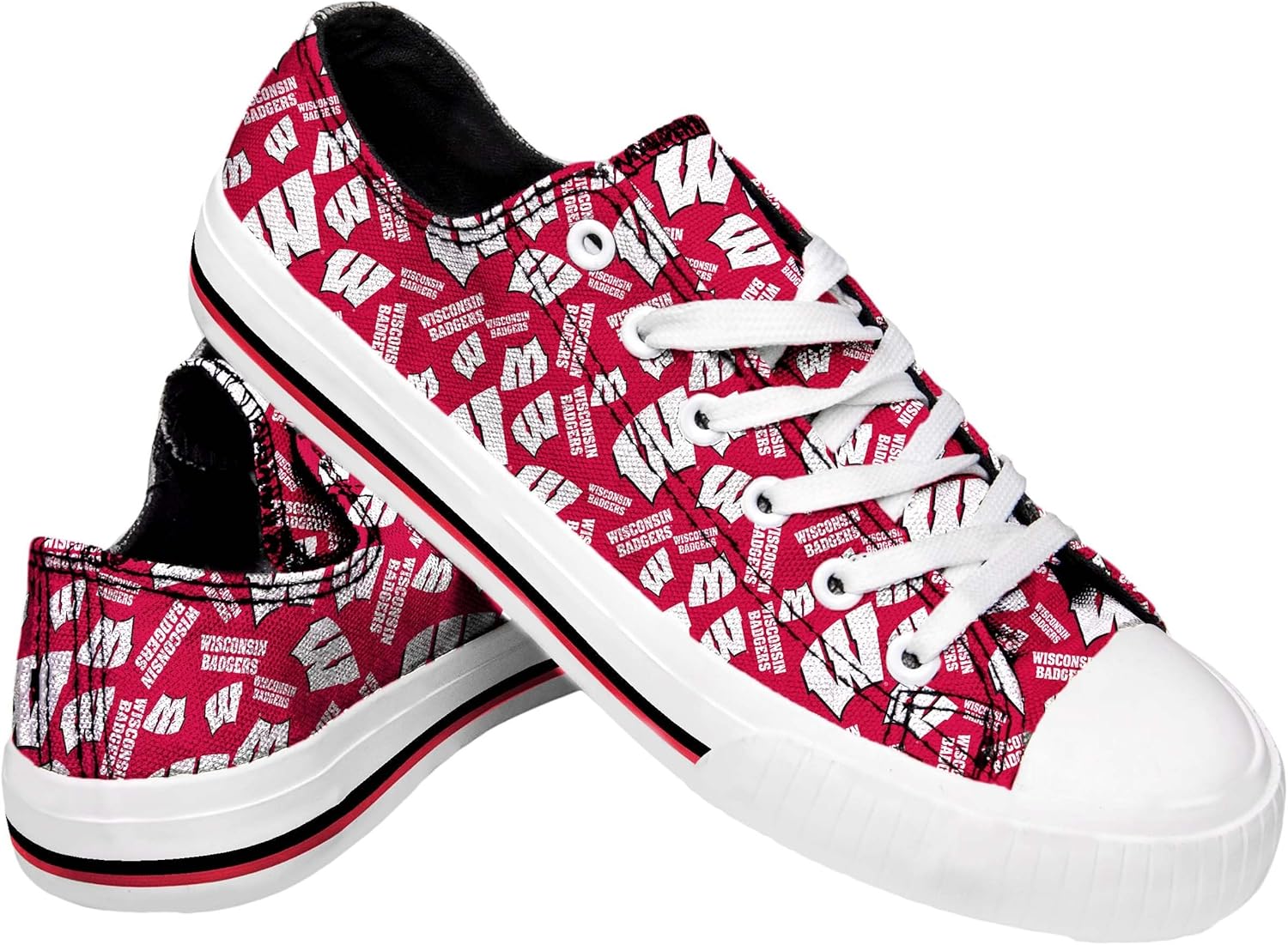 FOCO Women's NCAA College Team Logo Repeat Print Low Top Sneakers