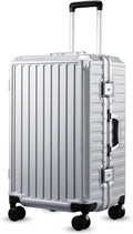 Checked Luggage with Spinner Wheels 24 in - Stable Zipperless Shell