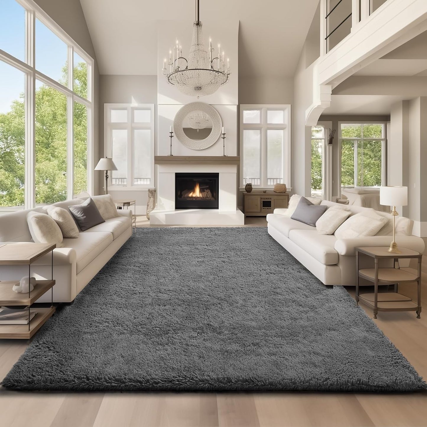Ophanie Area Rugs 9x12 Large Grey Carpet for Cozy Living Spaces