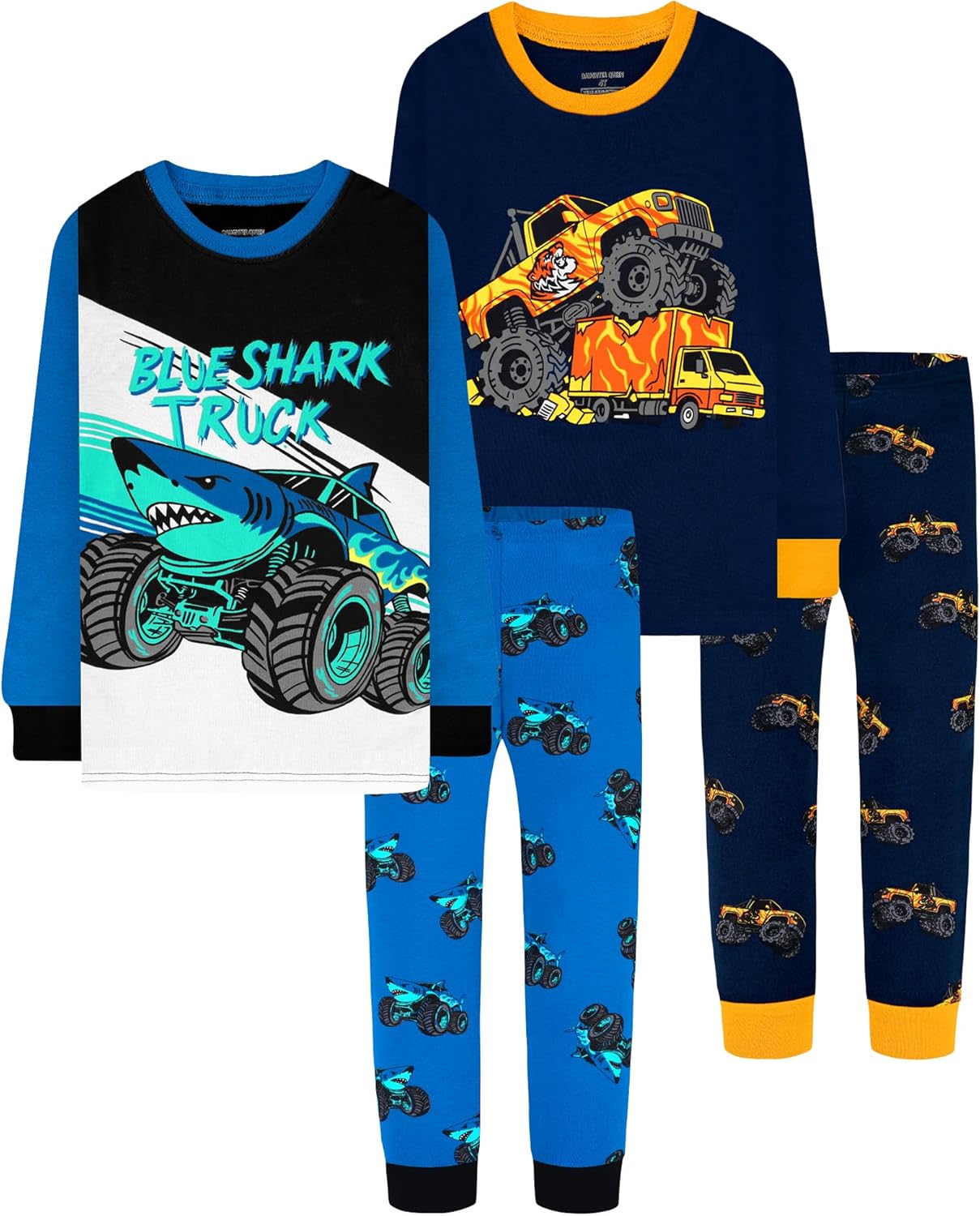 Boys 100% Cotton Long Sleeve Pajamas for Ages 18 Months to 12 Years