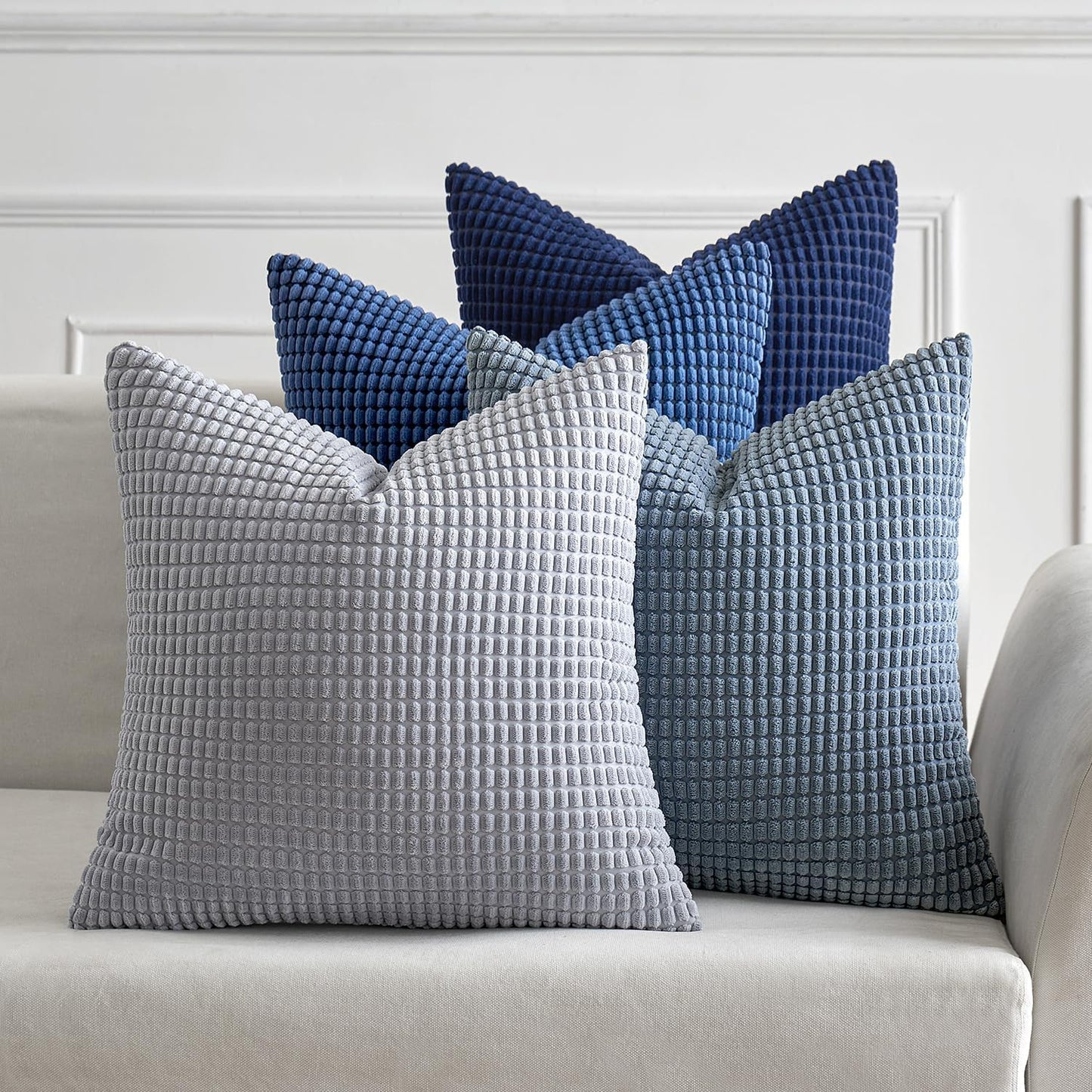 MIULEE Blue Decorative Pillow Covers for Stylish Home Decor