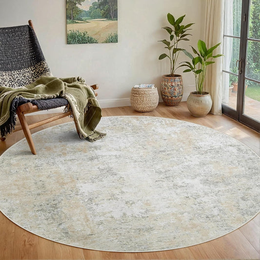 Round Rug 6ft Circle Rug Washable for Kitchen Bedroom Living Room