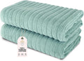 Classic Turkish Towels 2-Piece Jumbo Bath Sheets 40in x 65in Spa Green