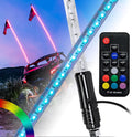 True Mods 2pc 4ft RGB LED Whip Light for UTV ATV - Bright, Flexible