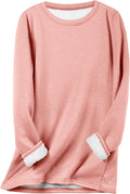 Women's Sherpa Lined Fleece Crewneck Sweatshirt Pullover - Cozy Fit
