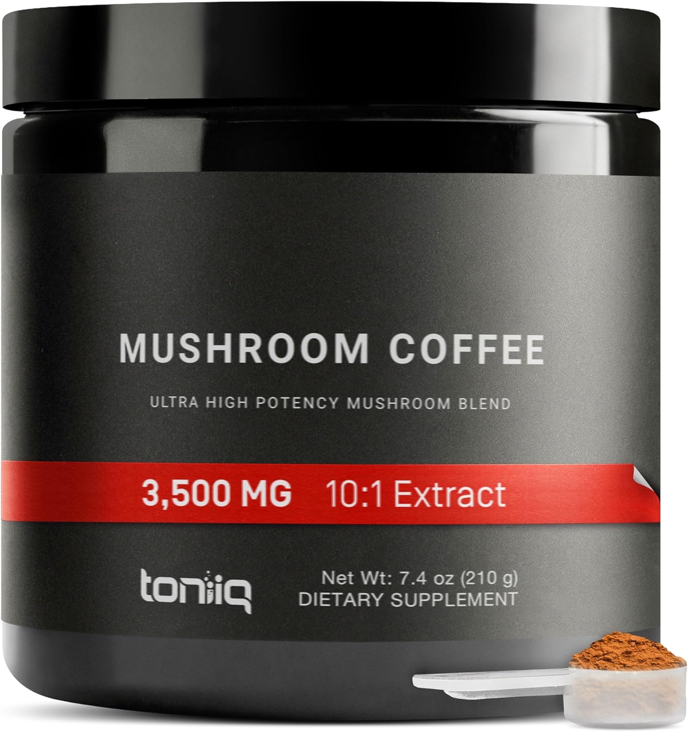 Toniiq Mushroom Coffee: 10 Mushroom Blend with Lion's Mane & Cordyceps