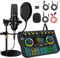 Podcast equipment bundle with live sound card mixer - All-in-One