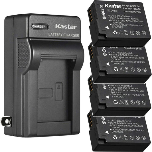 Kastar 4-Pack Battery and Charger for Panasonic Lumix Cameras
