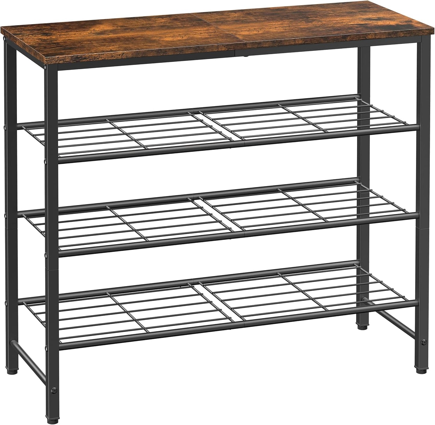 Kitsure Shoe Rack for Closet: Rustic Brown Organizer