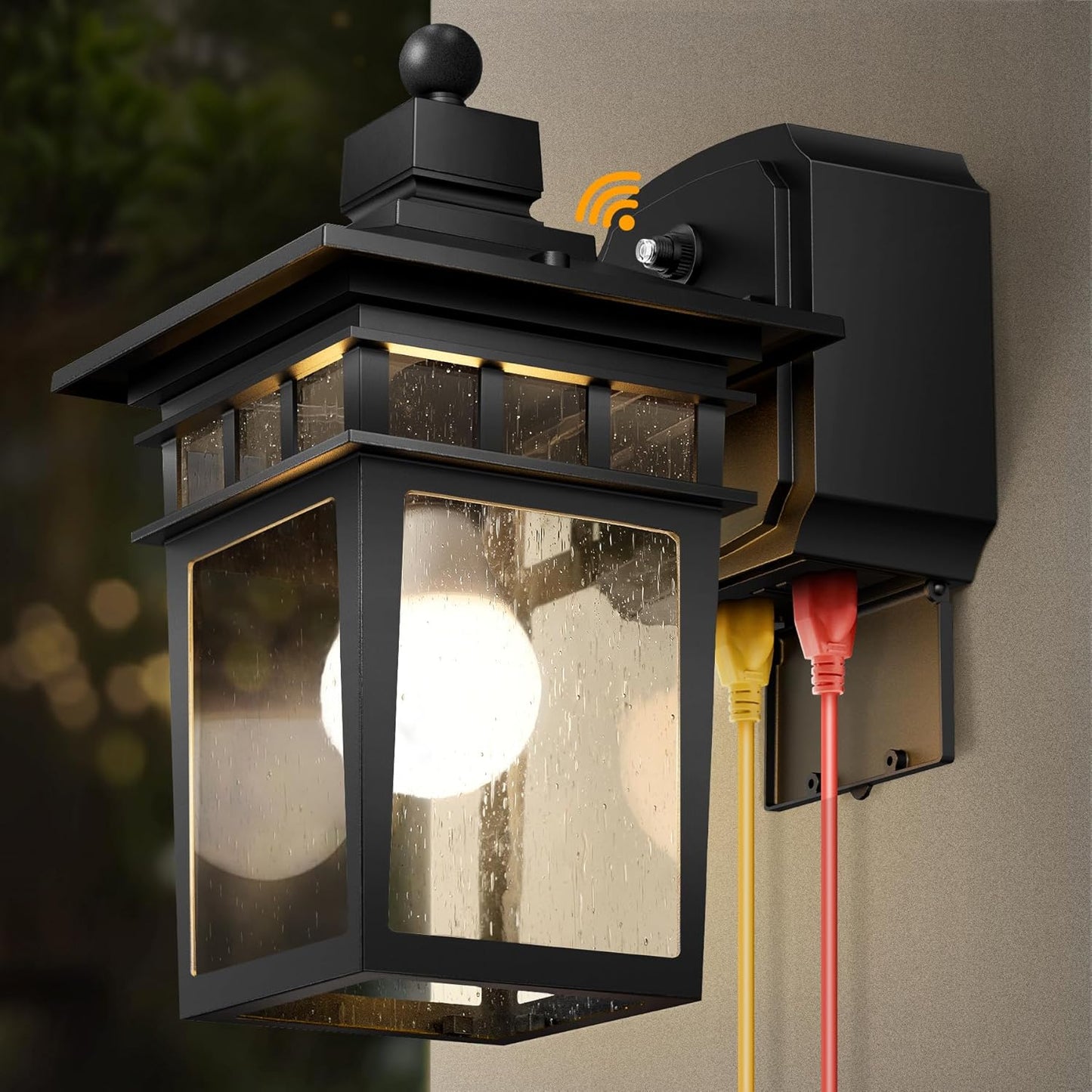 Dusk to Dawn Outdoor Lights with GFCI Outlet for Safety