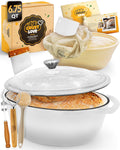 Dutch Oven for Bread Baking - Enameled Oval Cast Iron 6.75QT