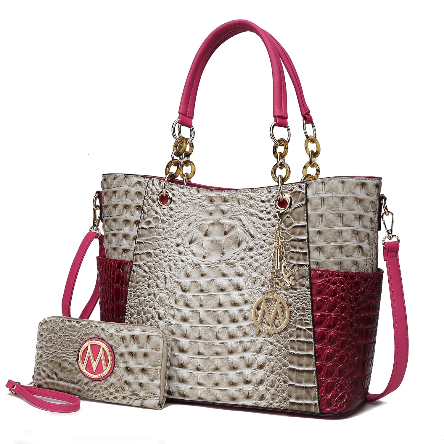 Stylish Vegan Leather Tote Bag with Wallet for Women