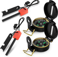 Mossy Oak 4PC Compass & Fire Starter Set - Lightweight Navigation Kit