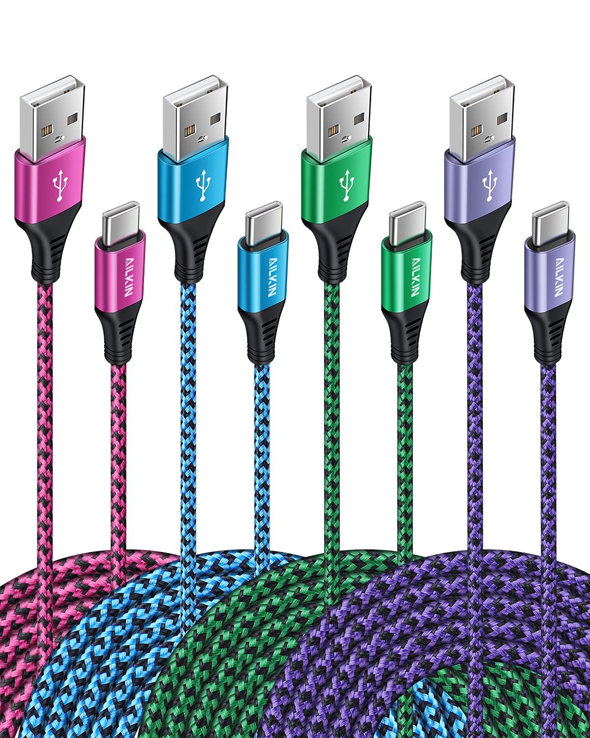 Fast Charge 6FT Type-C Cable 4Pack - AILKIN