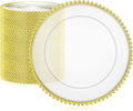 Clear Charger Plates 13 in Round Plastic with Beaded Rim - Pack of 50