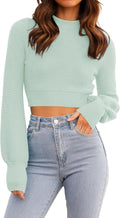 ZESICA Women's Fall Mock Neck Cropped Sweater - Slim Ribbed Knit