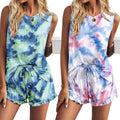 Womens 2-Pack Pajama Set - Soft Tank Tops & Ruffled Shorts