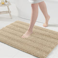 Grandaily Chenille Striped Bathroom Rugs for Luxurious Comfort