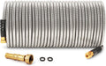 Durable 100 ft Metal Garden Hose with Brass Nozzle for Outdoors